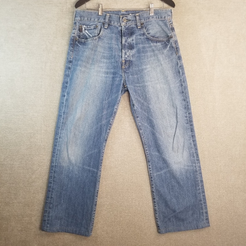 Abercrombie Fitch Men Jean 31x32 (33x28 Act Hemmed) Buttonfly 1892 Vintage  (B31